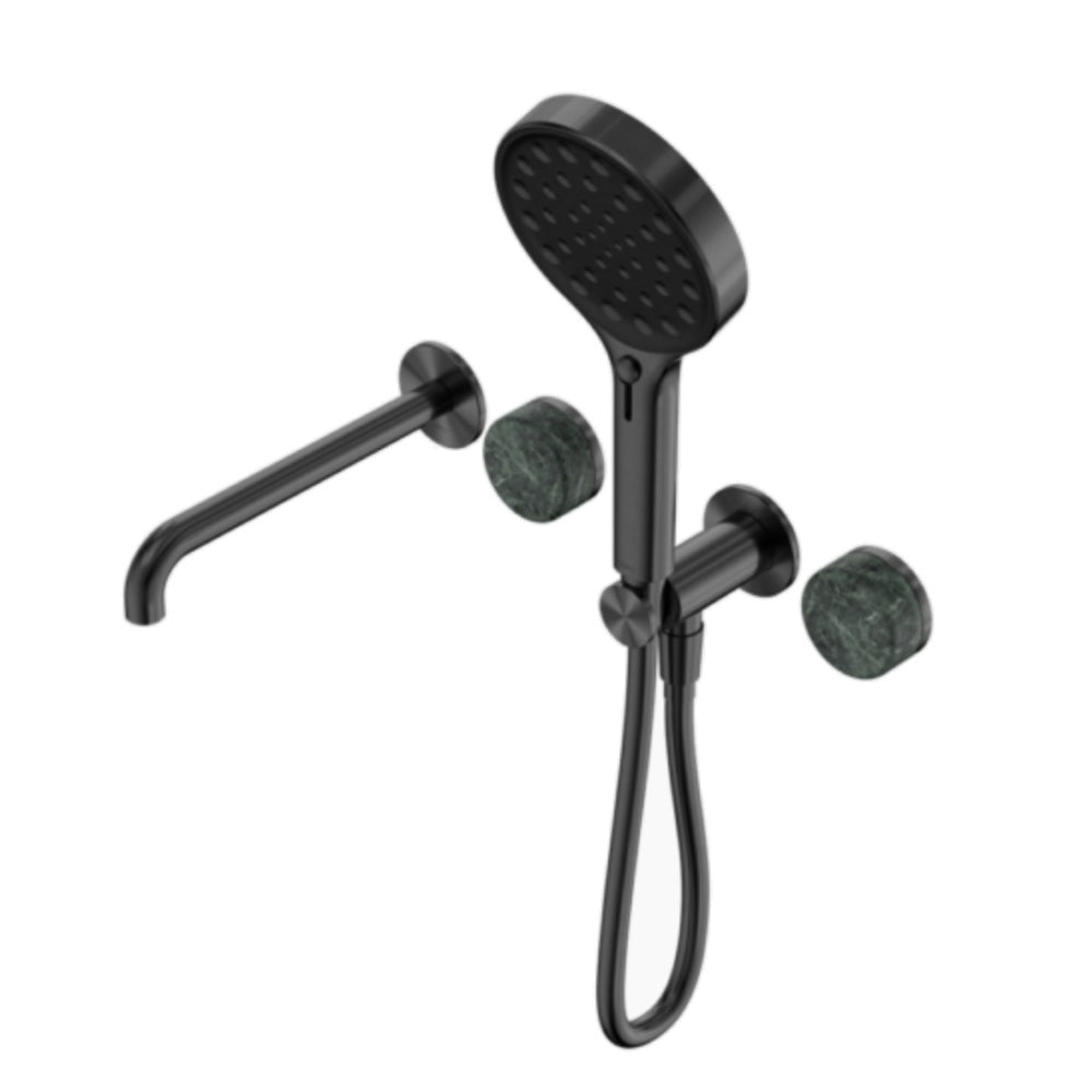Nero Serenity Progressive Shower System w/ Spout w/ Verde Alpi Handle And Serenity Hand Shower Gunmetal 24E014GM