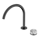 Nero Serenity Progressive Bath/Kitchen Mixer Arc Spout w/ Arabescato Corchia Handle Gunmetal 24E040GM
