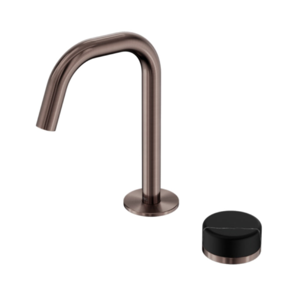 Nero Serenity Progressive Basin Mixer Edge Spout w/ Marquina Black Handle Brushed Bronze 24E135BZ