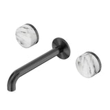 Nero Serenity Wall Basin Set 220mm Spout w/ Arabescato Corchia Handle Gunmetal 24D050GM