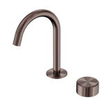 Nero Serenity Progressive Basin Mixer Arc Spout w/ Metal Handle Brushed Bronze 24E036BZ
