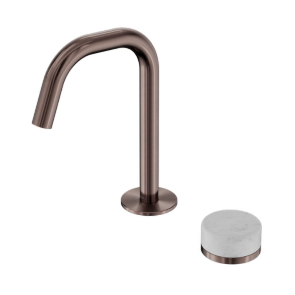 Nero Serenity Progressive Basin Mixer Edge Spout w/ Carrara Handle Brushed Bronze 24E043BZ