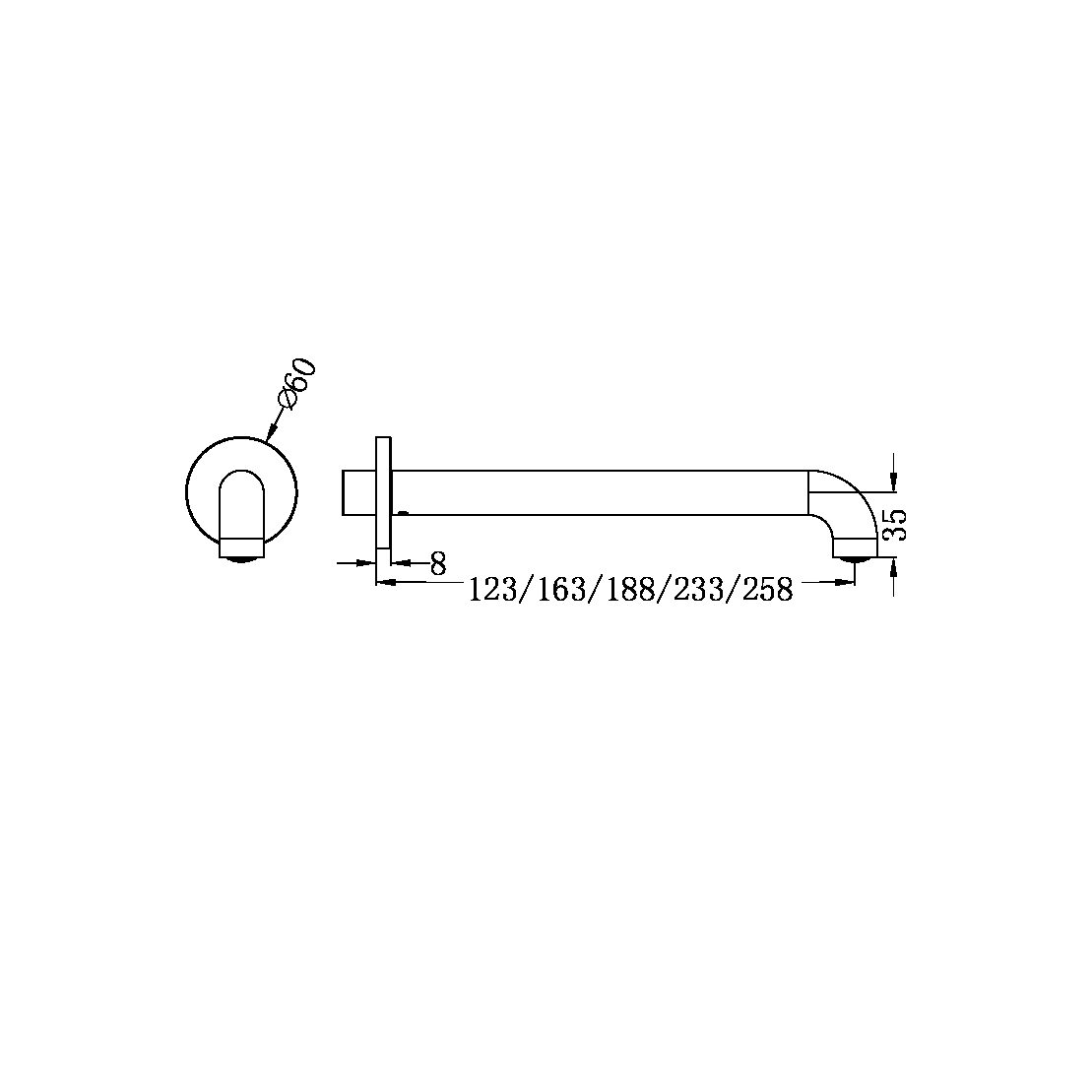 Nero Mecca Basin / Bath Spout - Chrome