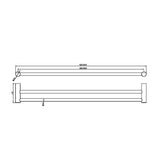 Nero ZEN SS316L Double Towel Rail - Brushed Nickel
