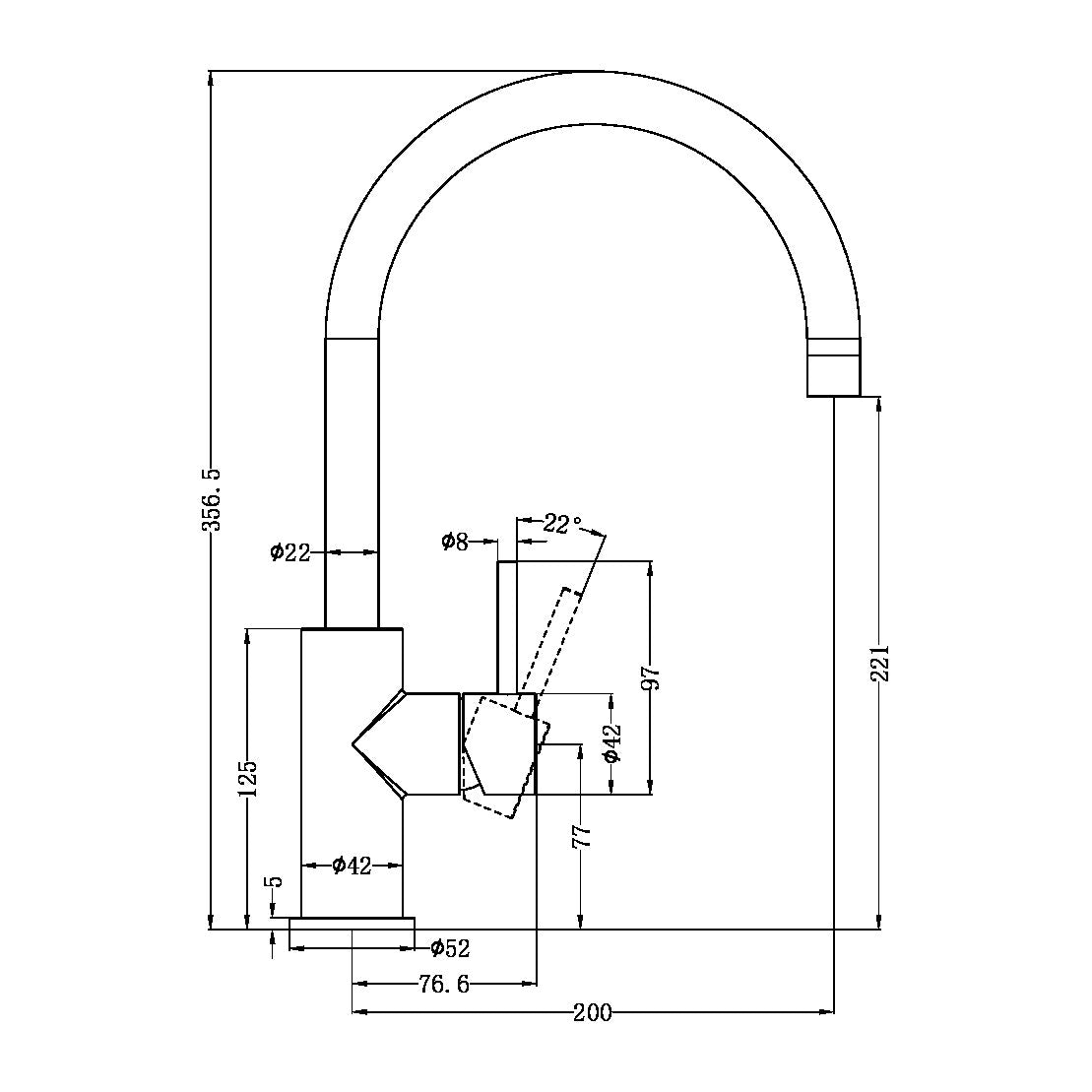 Nero NR162207BZ ZEN SS316L Kitchen Mixer - Brushed Bronze