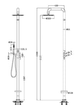 Nero NR162205ABZ ZEN SS316L Outdoor Freestanding Shower Column - Brushed Bronze
