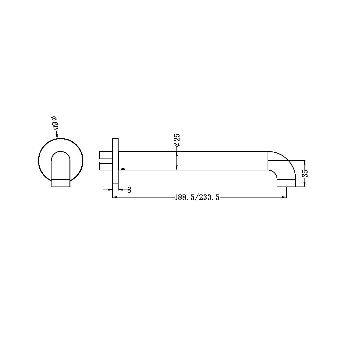 Nero ZEN SS316L Round Basin/Bath Spout - Brushed Bronze