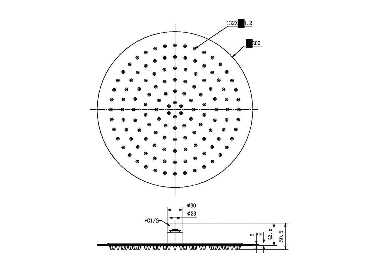 Nero NR508041BN ZEN SS316L Round Shower Head - Brushed Nickel