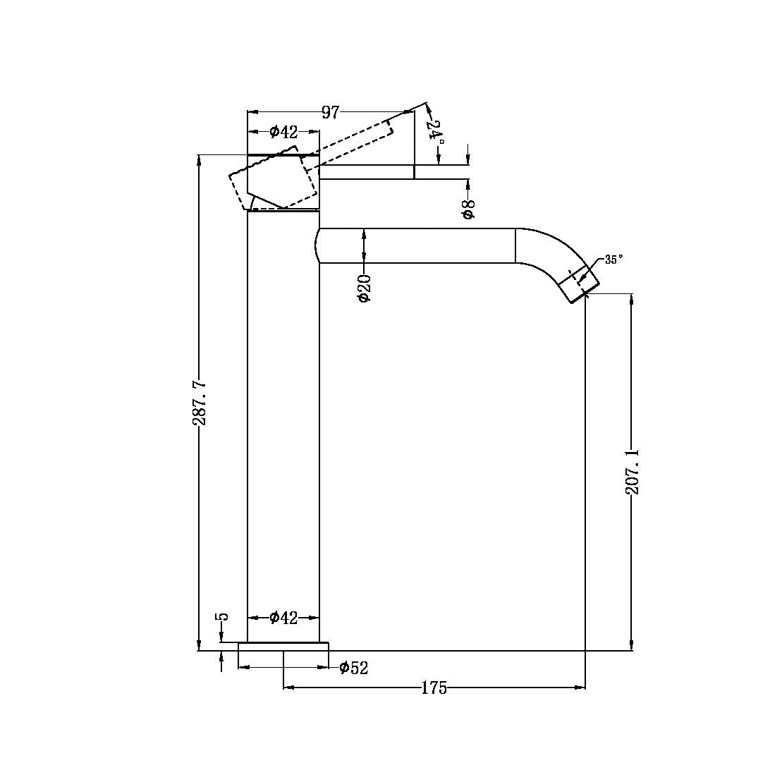Nero ZEN SS316L Tall Basin Mixer - Brushed Bronze