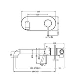 Nero ZEN SS316L Wall Basin/Bath Mixer - Graphite