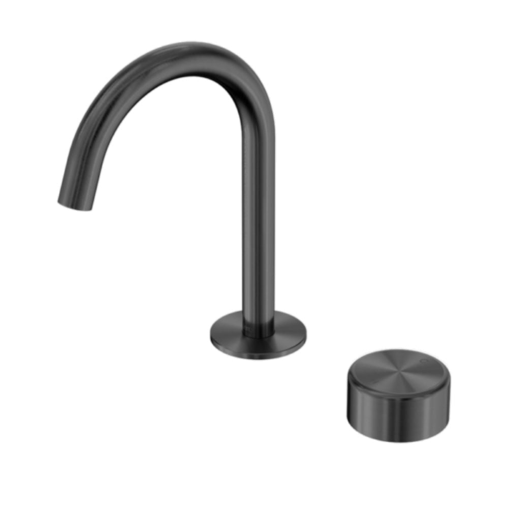 Nero Serenity Progressive Basin Mixer Arc Spout w/ Metal Handle Gunmetal 24E036GM