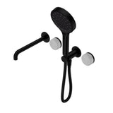 Nero Serenity Progressive Shower System w/ Spout w/ Carrara Handle And Serenity Hand Shower Matte Black 24E013MB