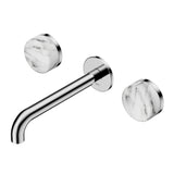 Nero Serenity Wall Basin Set 220mm Spout w/ Arabescato Corchia Handle Chrome 24D050CH