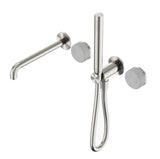 Nero Serenity Progressive Shower System w/ Spout w/ Carrara Handle And Slim Shower Brushed Nickel 24E007BN