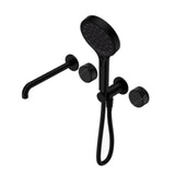 Nero Serenity Progressive Shower System w/ Spout w/ Marquina Black Handle And Serenity Hand Shower Matte Black 24E130MB