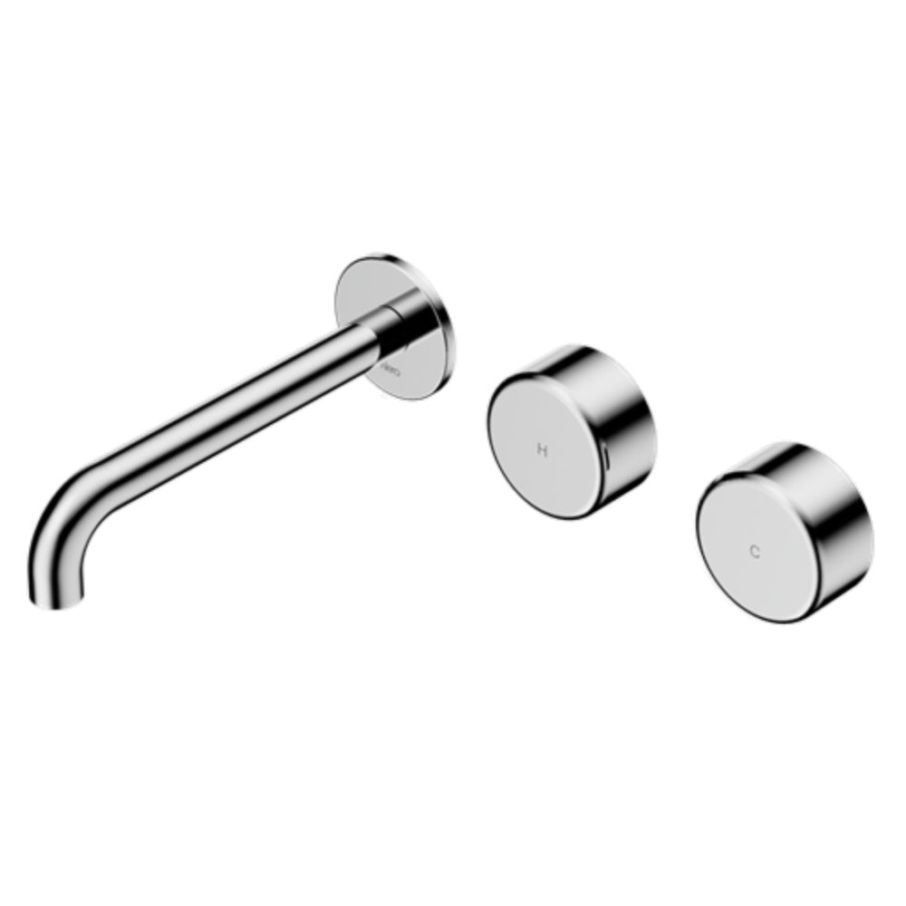 Nero Serenity Wall Basin Set 185mm Offset Spout w/ Metal Handle Chrome 24D064CH