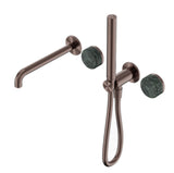Nero Serenity Progressive Shower System w/ Spout w/ Verde Alpi Handle And Slim Shower Brushed Bronze 24E008BZ