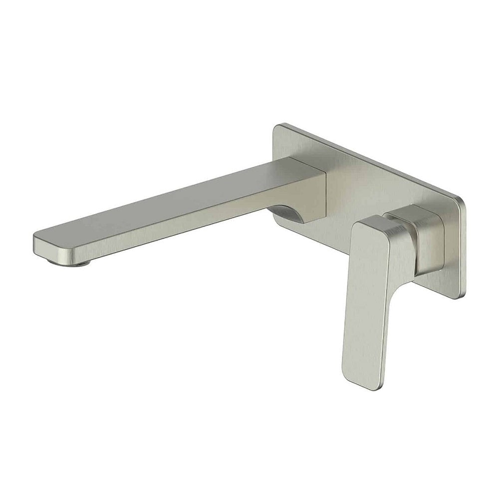 Greens Swept Wall Basin Mixer W/Plate, Brushed Nickel, 186025211