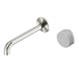 Nero Serenity Progressive Wall Basin Mixer 160mm Spout w/ Carrara Handle Brushed Nickel 24E061BN