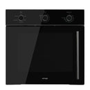 Omega OBOS605ML 60cm Black 5 Function Side-Opening Oven, Left Hinge