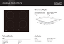 Omega OCI64PP 60cm Induction Cooktop, 10 Amp Plug Connection