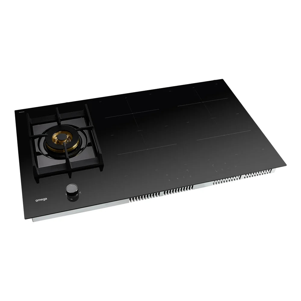 Omega OCIG905B 90cm Hybrid Cooktop, Gas & Induction