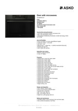 ASKO 60cm Compact Graphite Black Combi-Microwave Oven OCM8487A1 - ASKO Seconds Discount