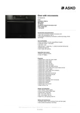 ASKO 60cm Compact Combi-Microwave Oven Black Steel OCM8487B - ASKO Seconds Discount