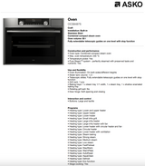 ASKO OCS8487S 45cm Compact Craft Combination Oven with Full Steam, Stainless Steel - ASKO Factory Seconds