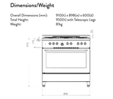 Omega OF995FXCOM 90cm 5 Function Stainless Steel Freestanding Oven