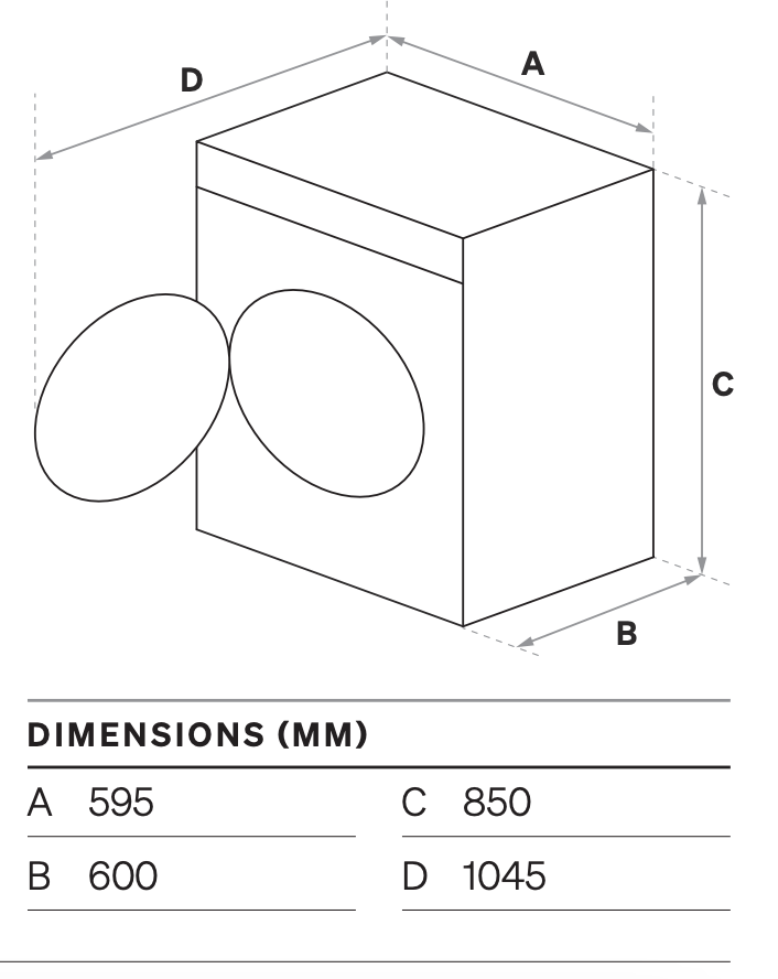 Omega OFL80D50W 8kg/5kg Combi Clothes Washer & Dryer