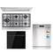 Omega OG6902 60cm 90cm Kitchen Appliance Package, Gas Cooktop, Steel