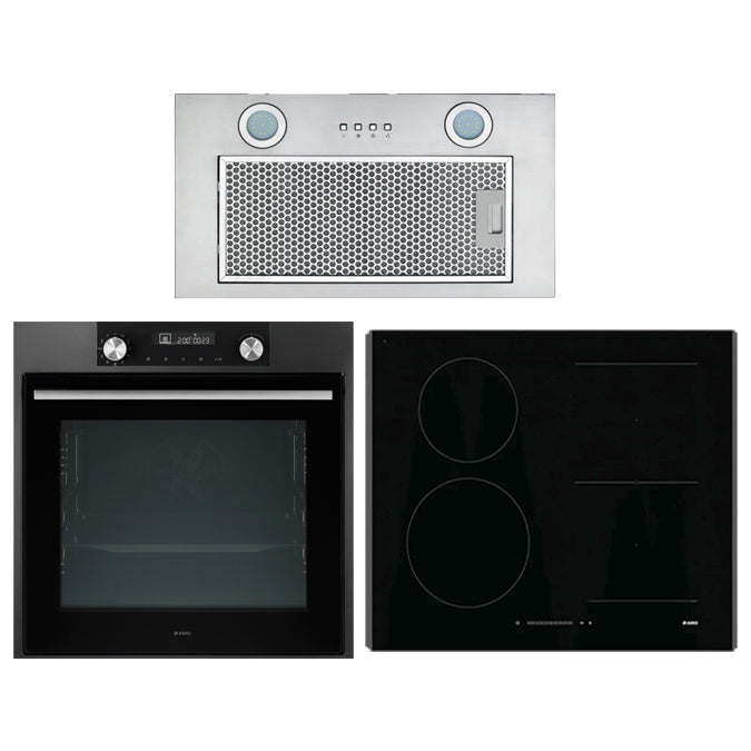 ASKO AO06 Bundle OP8637A 60cm Pyrolytic Oven, HI1621G 60cm Induction Cooktop & Undermount Rangehood - Factory Seconds