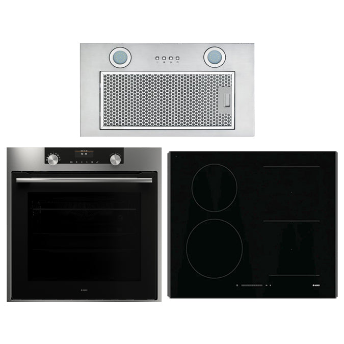 ASKO AO07 Bundle OP8664S 60cm Pyrolytic Oven, HI1621G 60cm Induction Cooktop & Undermount Rangehood - Factory Seconds