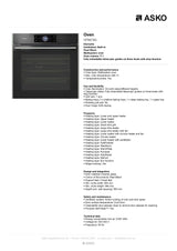 Asko Elements OP8678G 60cm Pyrolytic Multi Functional Oven - ASKO Seconds Discount