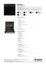 ASKO 60cm Pyrolytic Built-In Craft Oven Graphite Black OP8687A1 - ASKO Seconds Discount