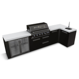 Everdure 6BIMLPC-21B+PK-3 Neo Black Outdoor Kitchen with Fridge, Sink & Storage Modules, and Corner Cupboard (Option 3)