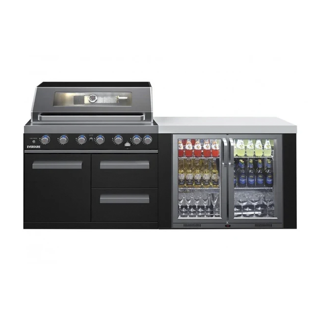 Everdure NBLPC-21B+PK-1 Neo Black Outdoor Kitchen With BBQ and Fridge