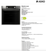 ASKO 60cm Anthracite Electric Oven & Induction Cooktop Bundle, ASKO02 - New Clearance
