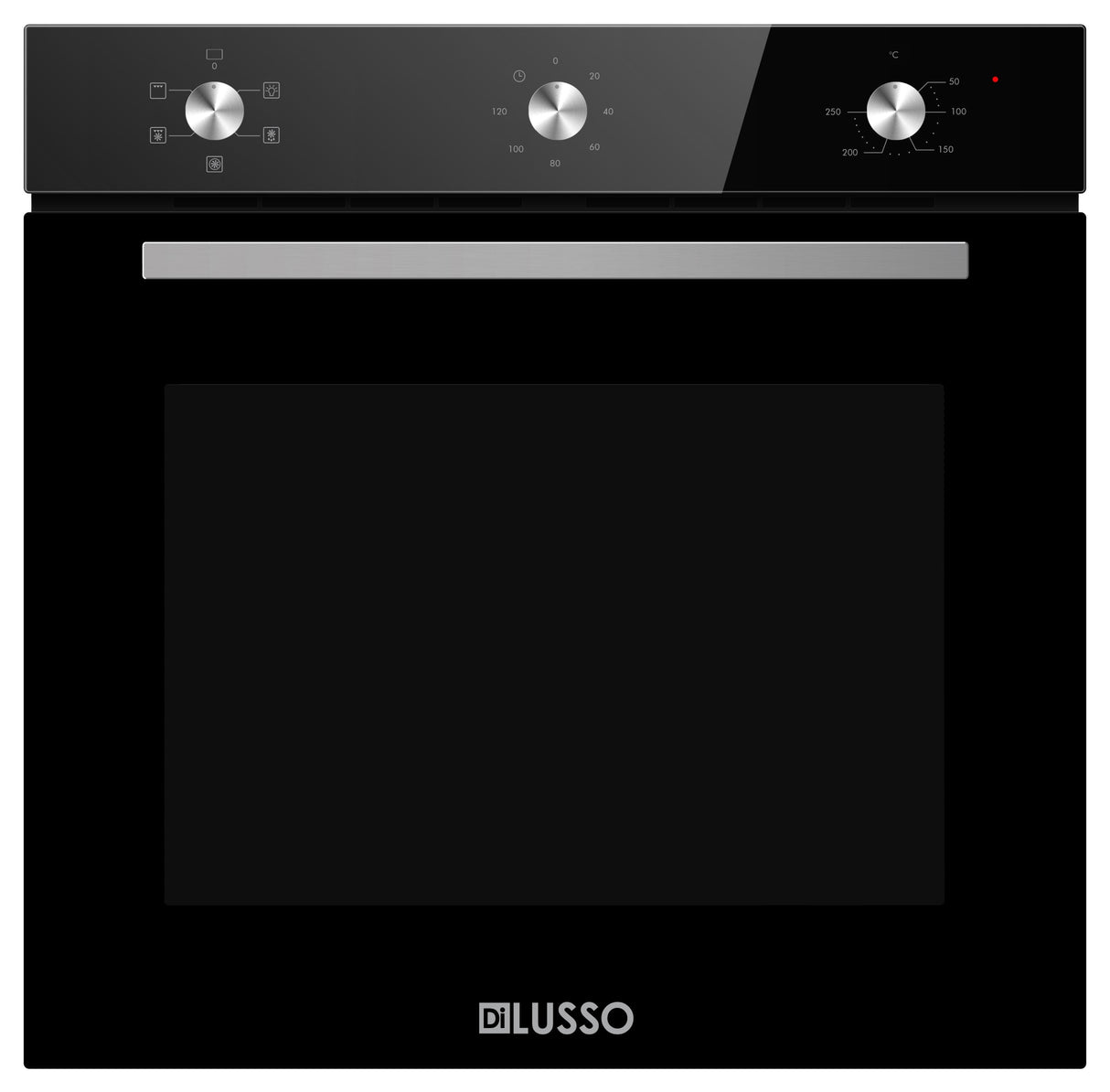 Di Lusso OV605DMB 60cm 5 Function Black Glass Electric Oven, 10amp Plug