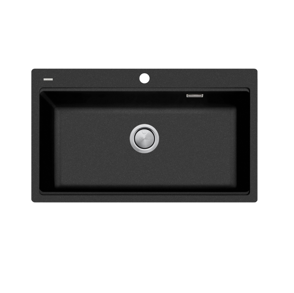 Oliveri Santorini Workstation Topmount Sink, 840x480mm, with Overflow, Matte Black, ST-MB1596 OF
