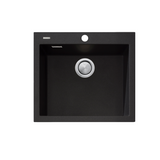 Oliveri Santorini Large Bowl Sink, Topmount, 540x480mm, with Overflow, Matte Black, ST-MB1551 OF