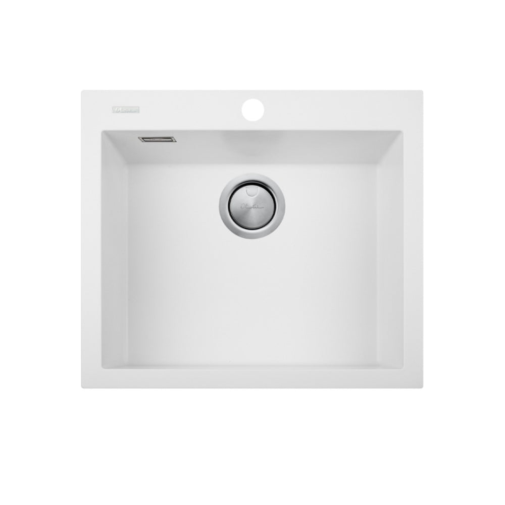 Oliveri Santorini Large Bowl Sink, Topmount, 540x480mm, with Overflow, White, ST-WH1561 OF