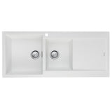 Oliveri Santorini 1 & 3/4 Left Hand Bowl Sink with Drainer, Topmount, 1140x480mm, with Overflow, White, ST-WH1511 OF