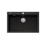 Oliveri Santorini Piccolo Mega Bowl Sink, Topmount, 688x398mm, with Overflow, Black, ST-BL1591 OF