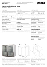 Omega OBF190 190L Outdoor Stainless Steel Beverage Centre