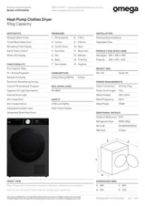 Omega OHPD1000M 10kg Heat Pump Clothes Dryer