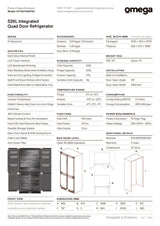 Omega OIF4DF526PRO 526L Integrated Quad Door Refrigerator