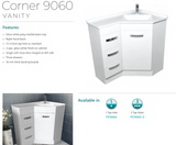Fienza Pc9060 Corner 600X900 Vanity Unit White - Special Order Units