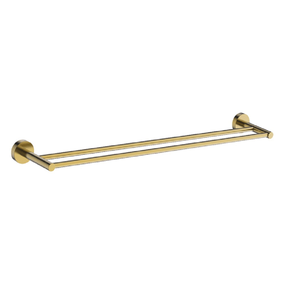 Abey Poco Double Towel Rail, 760mm, Brushed Brass, PDTR-BB